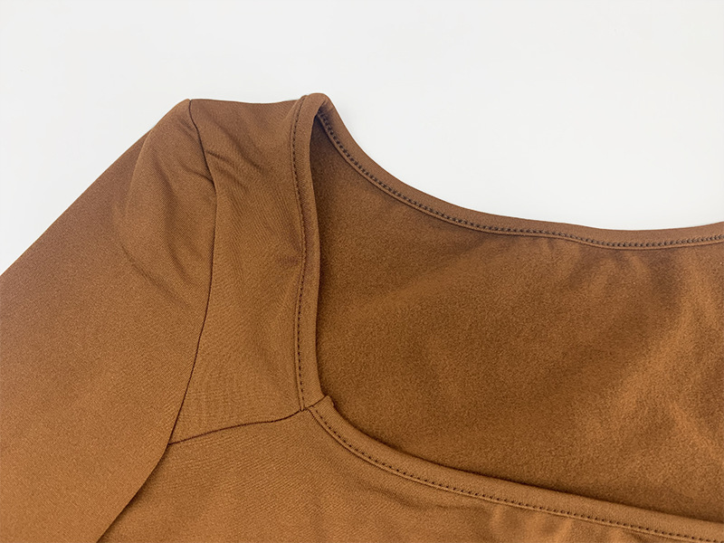 Sexy Slim Fit Slimming Square Collar Bottoming Long Sleeve Jumpsuit - immagine 6